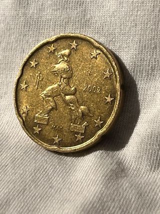 Moneda 20 céntimos Italia 2002