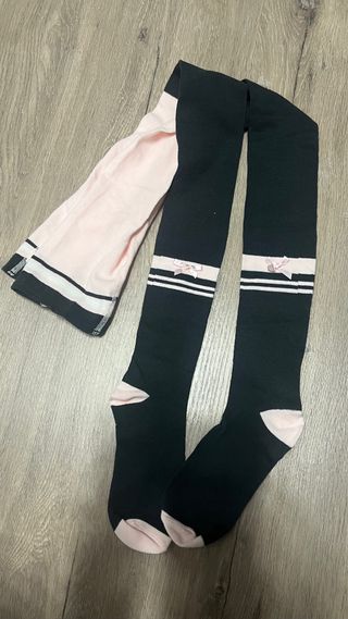 Leotardos niña negros y rosas