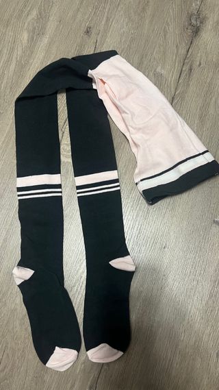 Leotardos niña negros y rosas