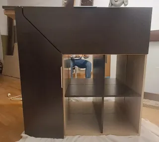 Mueble bar madera y cristal