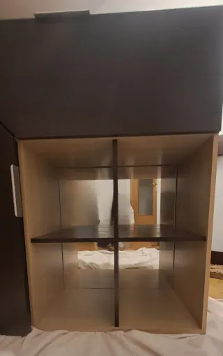 Mueble bar madera y cristal