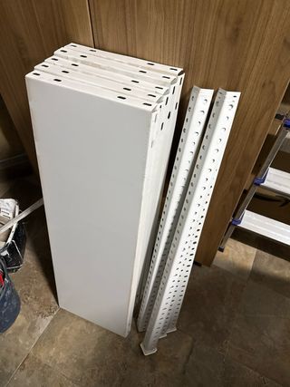 Estantería metálica blanca 180x90x30 cm