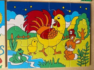 4 Puzzles Madera Niños