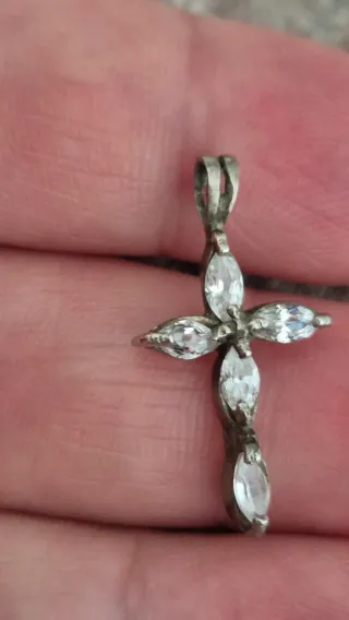 Cruz Plata Vintage Cristal