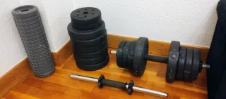 KIT MANCUERNAS. 16 DISCOS (1,25 y 2,5) y 2 BARRAS