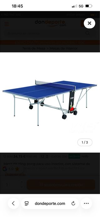 Mesa de ping pong azul