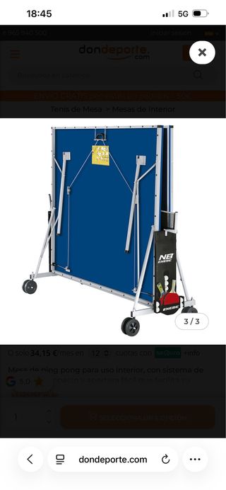 Mesa de ping pong azul