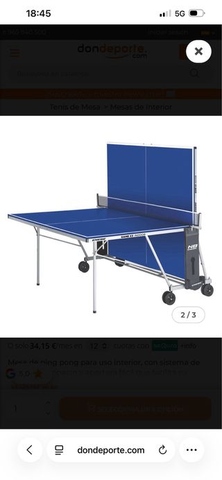 Mesa de ping pong azul