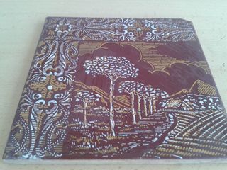 V22 AZULEJO ANTIGUO PAISAJE CAMINO CAMPO