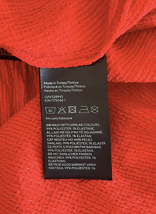 Vestido H&M Rojo Corto