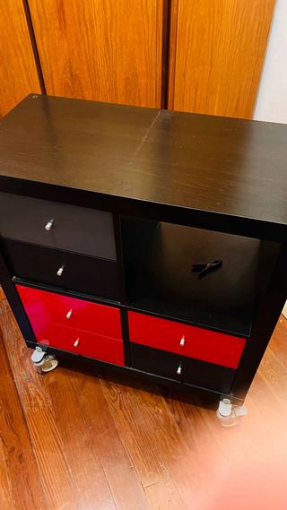 2 Muebles Kallax IKEA Negro con Cajones