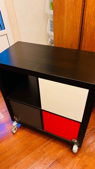 2 Muebles Kallax IKEA Negro con Cajones