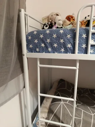 Litera metálica blanca 90x190 cm