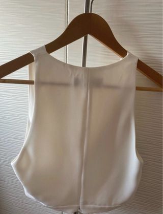 Top Zara Blanco Drapeado