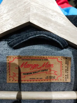 Cazadora tejana Mango negra Talla M