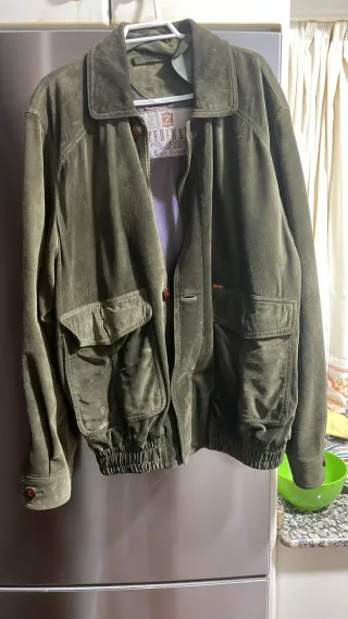 Chaqueta de piel Zebraman verde oliva