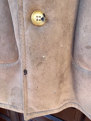 Abrigo vintage de ante y piel para hombre