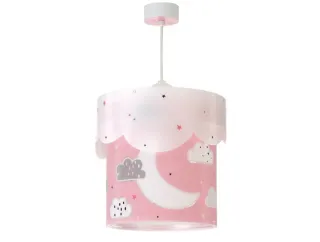 Lámpara Techo Infantil Luna y Nubes Rosa