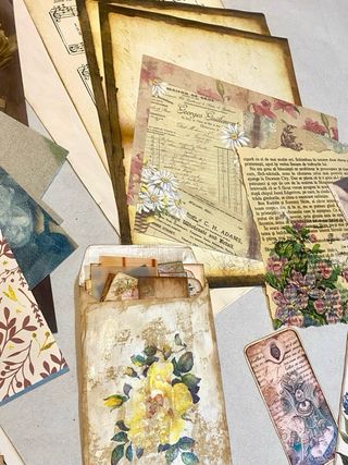 Kit n° 59 lote papeles para junkjournal