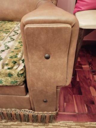 Sofá Cama Vintage Marrón y Verde