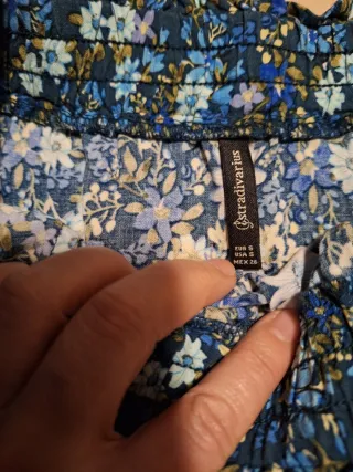 Minifalda floral azul con cordón