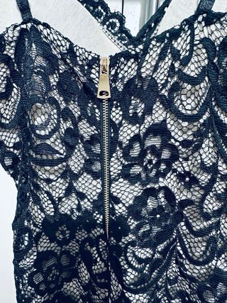 Vestido negro encaje transparente sexy