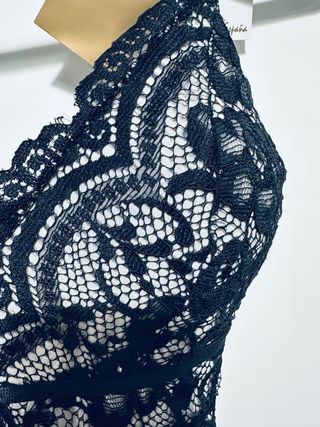 Vestido negro encaje transparente sexy