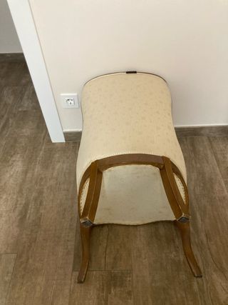 Silla Luis XVI restaurada beige y marrón