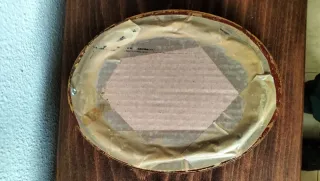 Cuadro antiguo ovalado mujer leyendo