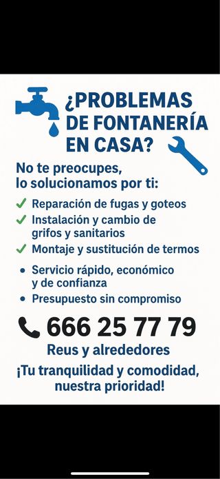 Servicio de fontanería en la zona del baix camp.