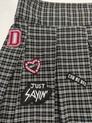 Falda Plisada Bershka Cuadros