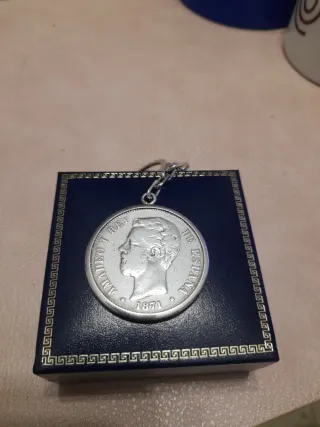 Moneda Plata Amadeo I Rey 1871 5 Pesetas