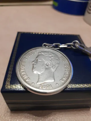 Moneda Plata Amadeo I Rey 1871 5 Pesetas