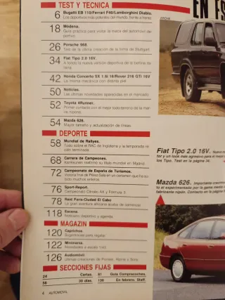 REVISTA AUTOMÓVIL NÚMERO 168 ENERO 1992