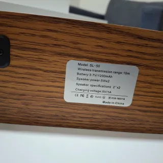 Altavoz Bluetooth Smalody Madera y Tela Gris