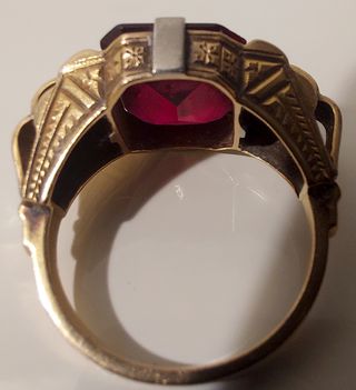 Anillo S.XIX Vintage Oro 18kt Diamantes y Granate