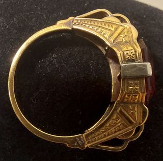 Anillo S.XIX Vintage Oro 18kt Diamantes y Granate