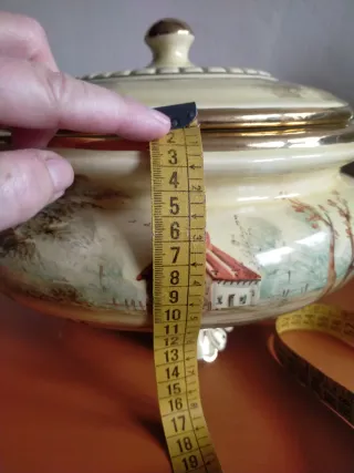 Sopera de porcelana con tapa