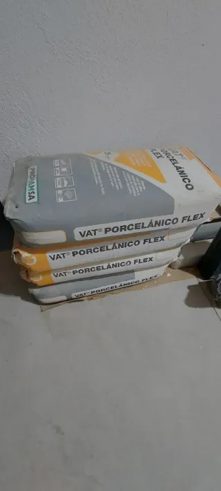 4 sacos de cemento cola porcelánico VAT FLEX 25kg