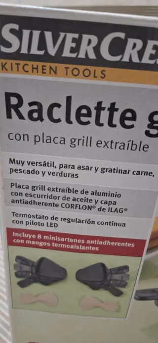 Raclette grill con placa extraíble, Sin estrenar!