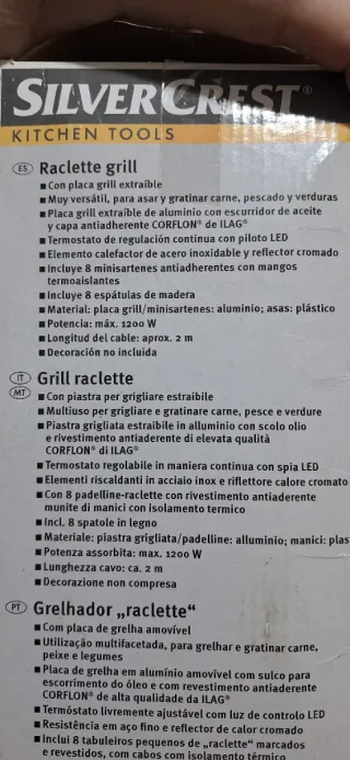 Raclette grill con placa extraíble, Sin estrenar!