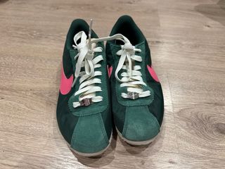 Zapatillas Nike Cortez Talla 37.5 Verde y Rosa