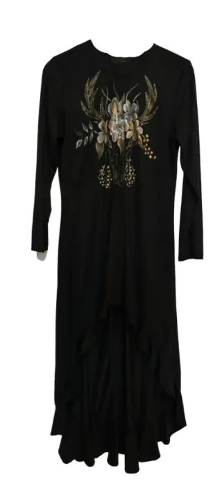 Vestido Negro con Estampado Bufalo Ibiza
