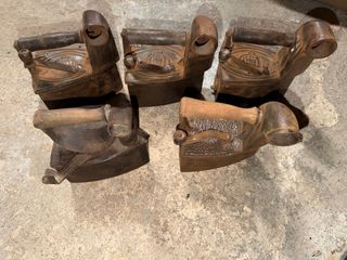 Lote 5 Planchas Antiguas Carbón Hierro Fundido