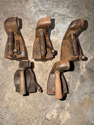 Lote 5 Planchas Antiguas Carbón Hierro Fundido