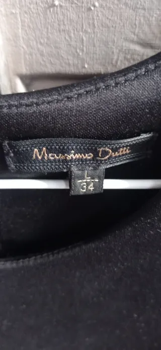 Vestido pichi Massimo Dutti negro y gris