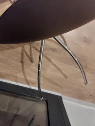 Taburete Stua Onda Beige/Plata/Marrón Giratorio