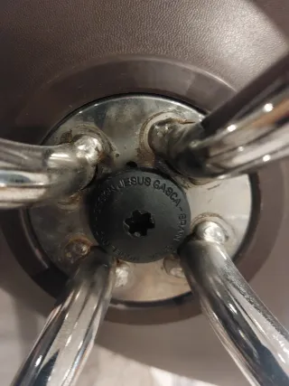 Taburete Stua Onda Beige/Plata/Marrón Giratorio