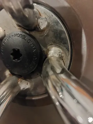 Taburete Stua Onda Beige/Plata/Marrón Giratorio