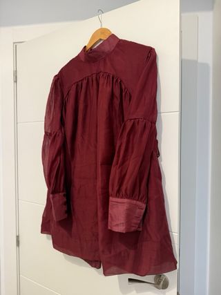 Vestido burdeos manga larga